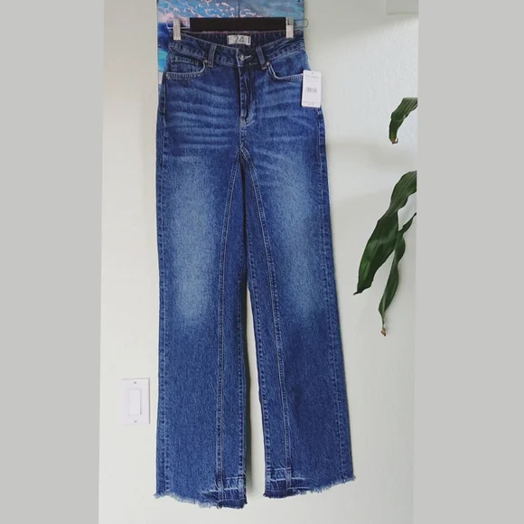 Free People Relaxed Straight Slouch Jeans Raw Hem - Picture 7 of 11